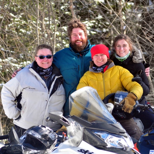 Haliburton Forest Snowmobiling family