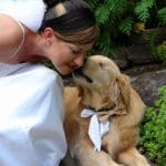 The bride and her dog