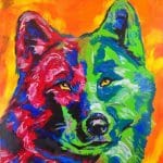 Fang, wolf painting by David Alexander Risk