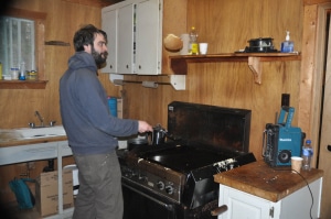 Pancake cooking at one of the checkpoints